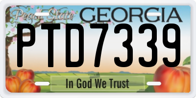 GA license plate PTD7339