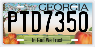 GA license plate PTD7350