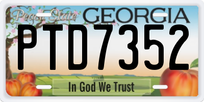 GA license plate PTD7352