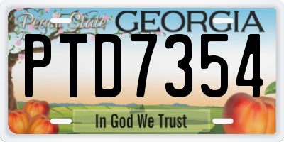 GA license plate PTD7354