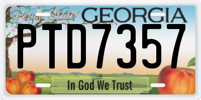 GA license plate PTD7357