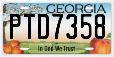 GA license plate PTD7358