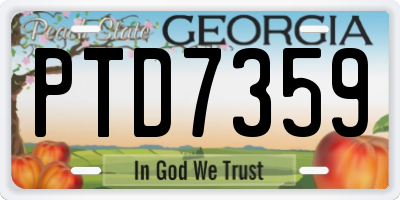 GA license plate PTD7359