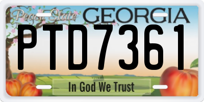 GA license plate PTD7361