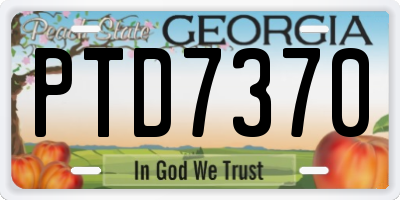 GA license plate PTD7370