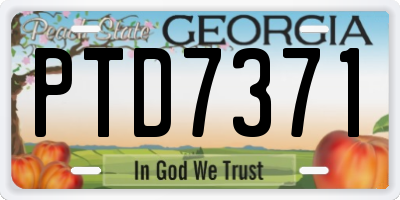 GA license plate PTD7371
