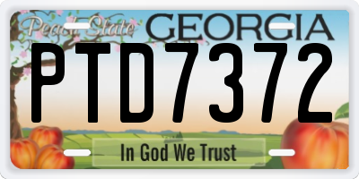 GA license plate PTD7372