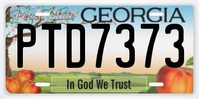GA license plate PTD7373
