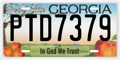 GA license plate PTD7379