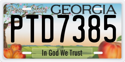 GA license plate PTD7385