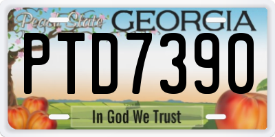 GA license plate PTD7390