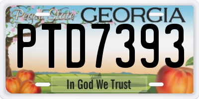 GA license plate PTD7393