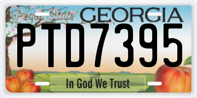 GA license plate PTD7395