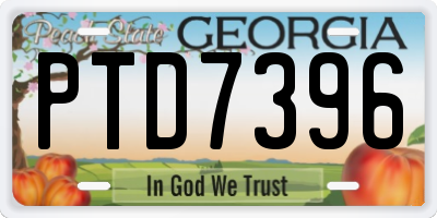 GA license plate PTD7396