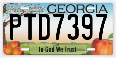 GA license plate PTD7397