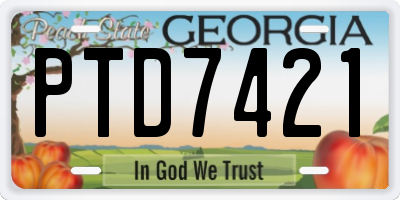 GA license plate PTD7421