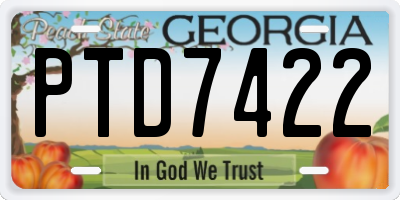 GA license plate PTD7422