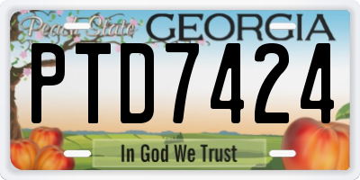GA license plate PTD7424