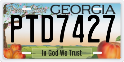 GA license plate PTD7427