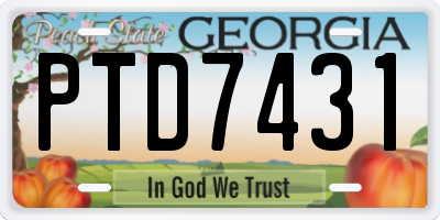 GA license plate PTD7431