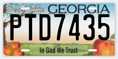 GA license plate PTD7435