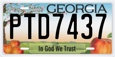 GA license plate PTD7437