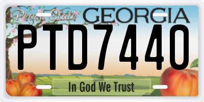 GA license plate PTD7440