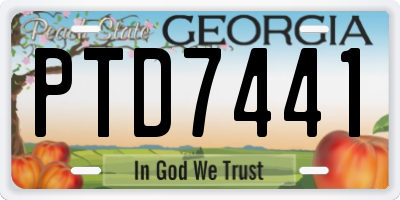 GA license plate PTD7441