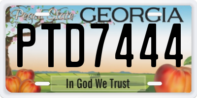 GA license plate PTD7444