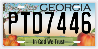GA license plate PTD7446