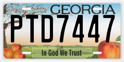 GA license plate PTD7447