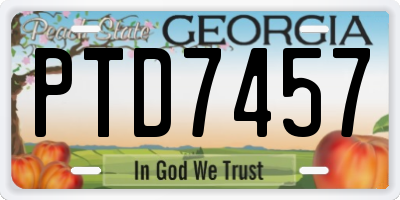 GA license plate PTD7457