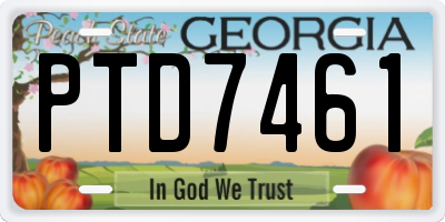GA license plate PTD7461