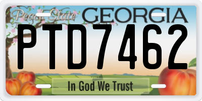 GA license plate PTD7462