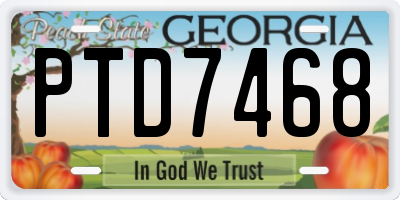 GA license plate PTD7468
