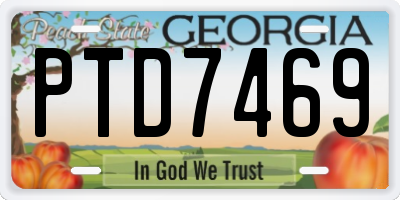 GA license plate PTD7469