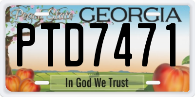 GA license plate PTD7471