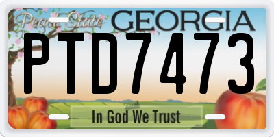 GA license plate PTD7473