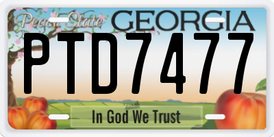 GA license plate PTD7477