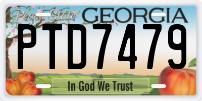 GA license plate PTD7479