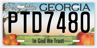 GA license plate PTD7480