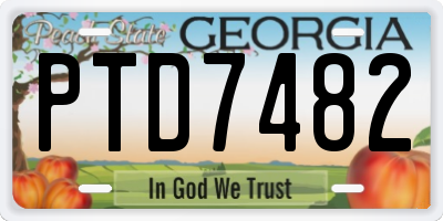 GA license plate PTD7482