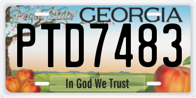 GA license plate PTD7483