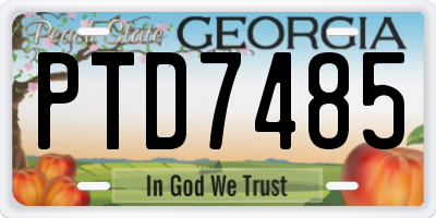 GA license plate PTD7485