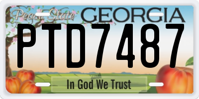 GA license plate PTD7487