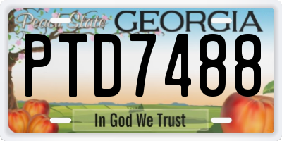 GA license plate PTD7488