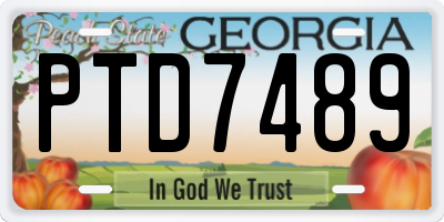 GA license plate PTD7489