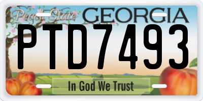 GA license plate PTD7493