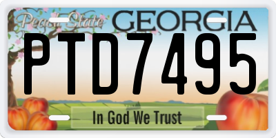 GA license plate PTD7495