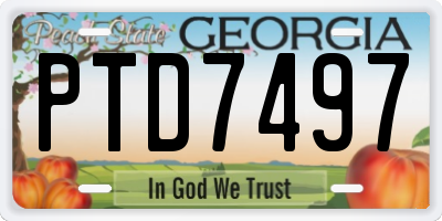 GA license plate PTD7497